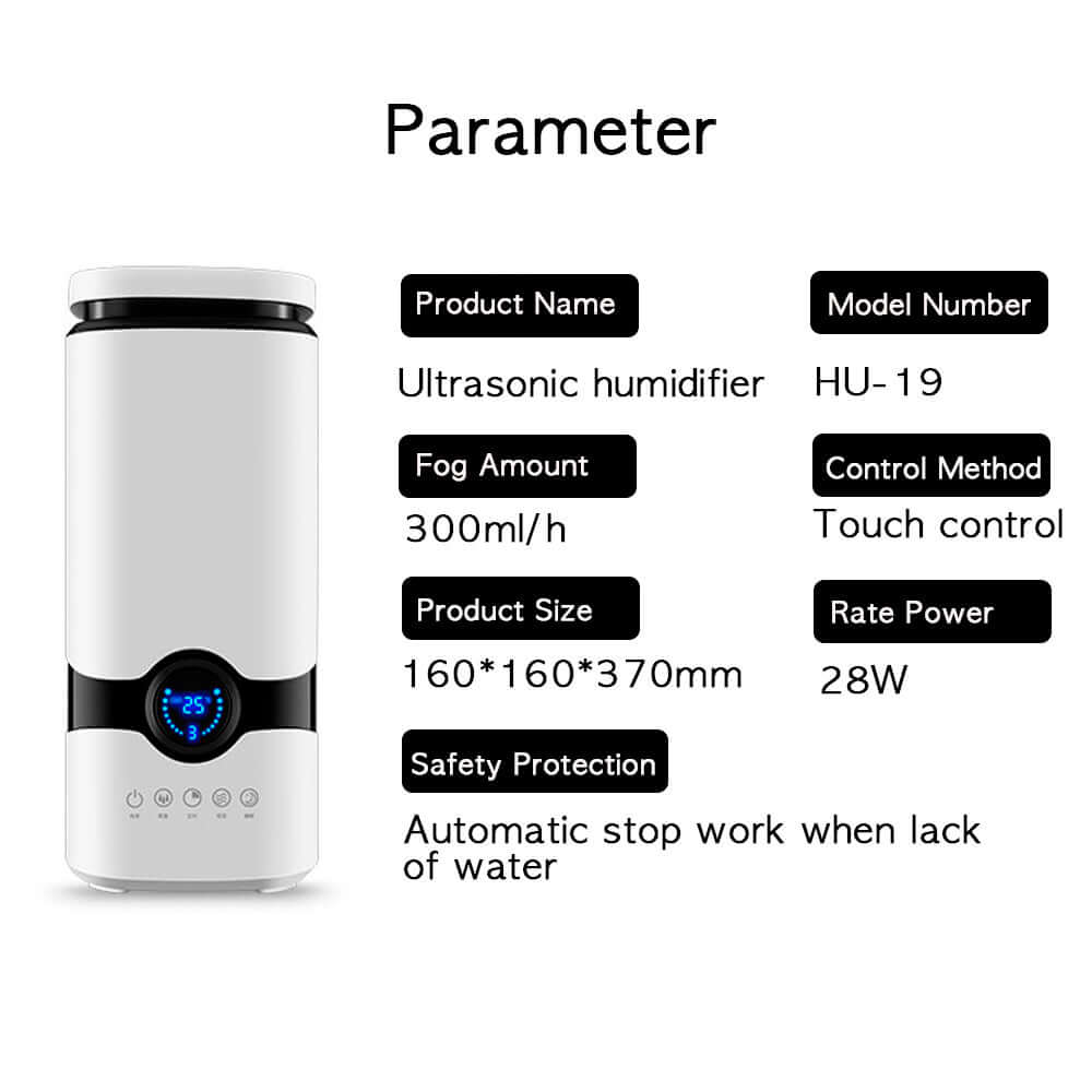 Humidifier for homeApplication area: 31-40 square meters
Function: Ultrasound, Aromatherapy,
Water tank capacity: 2.6-4.0 liters
Timing function: more than 8 hours
Water sh0My StoreMy StoreHumidifier