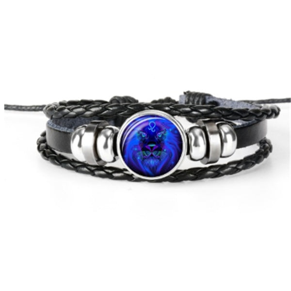 Zodiac Constellation Braided Wrist Bracelet For Men Women Kids