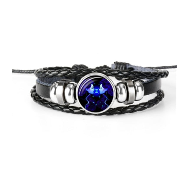 Zodiac Constellation Braided Wrist Bracelet For Men Women Kids