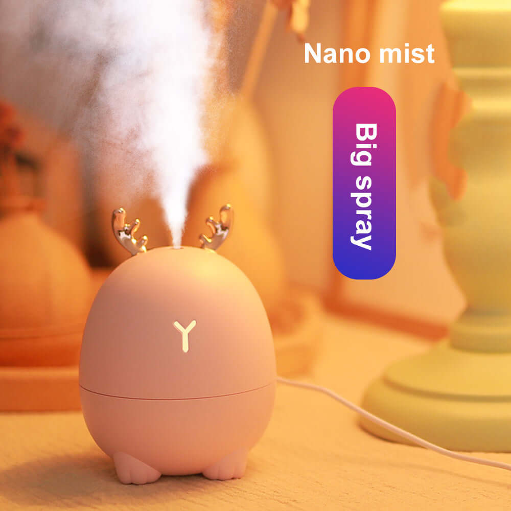 USB Humidifier Cartoon Deer Rabbit HumidifierOverview:
 
 Nano-atomization purifies the air and moisturizes the skin.
 
 New improvements and larger sprays.
 
 Stop dry burning and low noise, quiet business.
 
0My StoreMy StoreUSB Humidifier Cartoon Deer Rabbit Humidifier