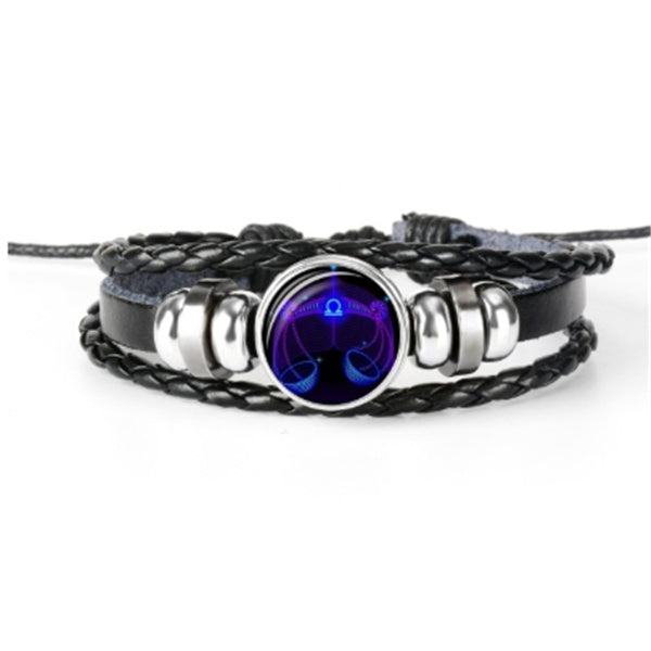 Zodiac Constellation Braided Wrist Bracelet For Men Women Kids