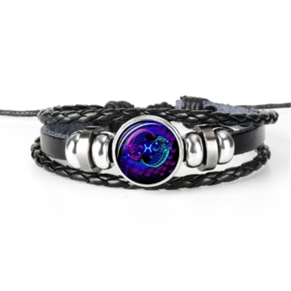 Zodiac Constellation Braided Wrist Bracelet For Men Women Kids