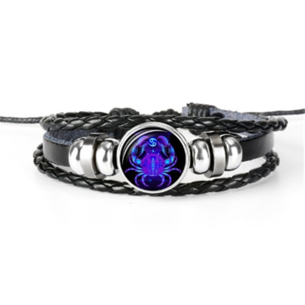 Zodiac Constellation Braided Wrist Bracelet For Men Women Kids