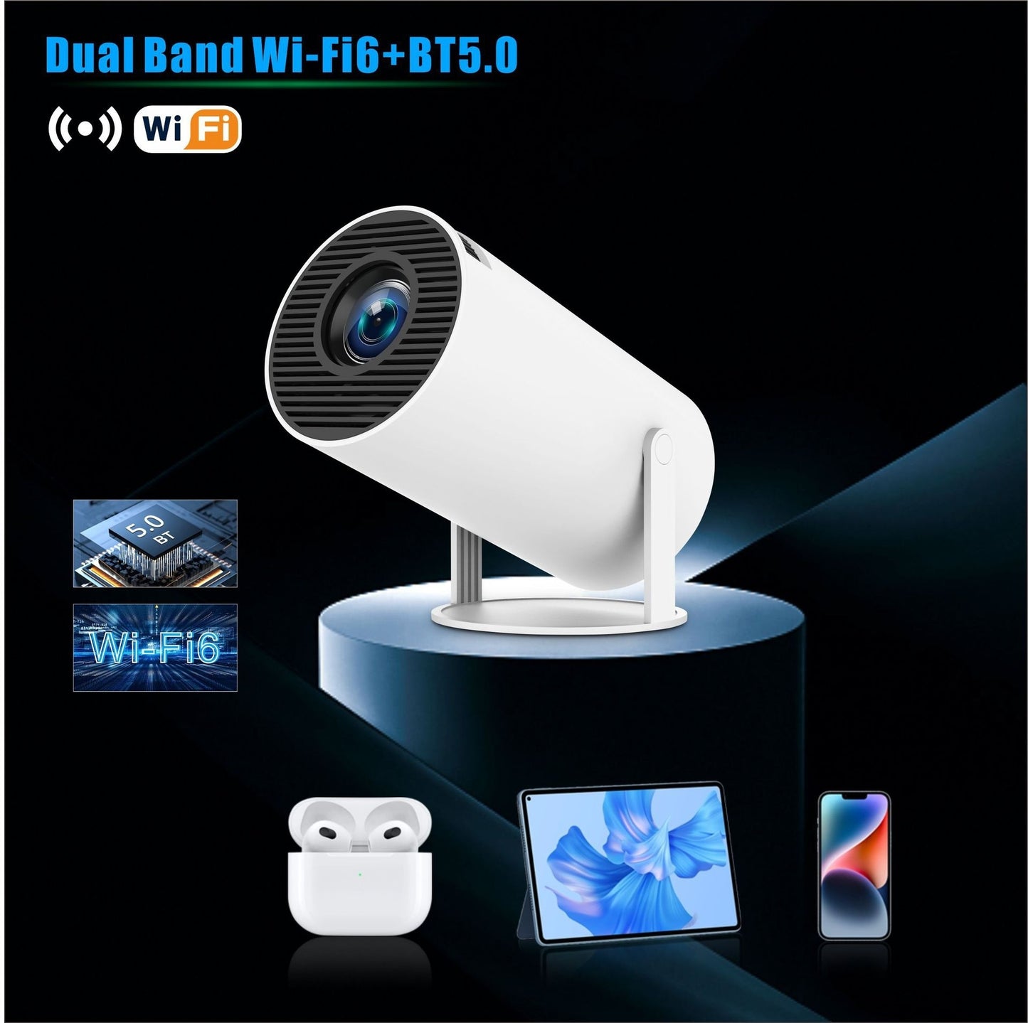HY300 Pro Portable Projector for Home Theatre  and Entertainment