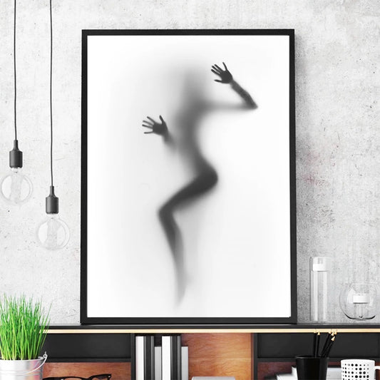 Black And White Abstract Wall Art Canvas Painting Picture