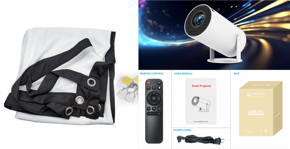 HY300 Pro Portable Projector for Home Theatre  and Entertainment