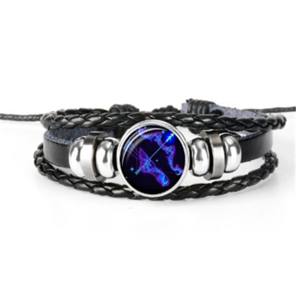 Zodiac Constellation Braided Wrist Bracelet For Men Women Kids