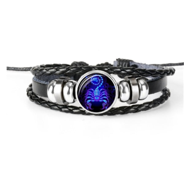 Zodiac Constellation Braided Wrist Bracelet For Men Women Kids