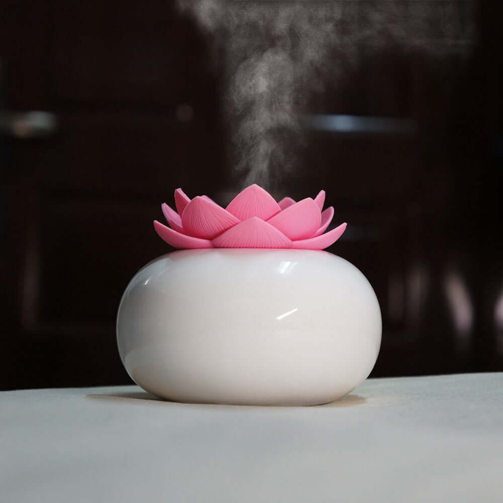 Lotus humidifierProduct name: Lotus aromatherapy humidifier
 
 Material: container one ceramic polishing, lotus one environmental protection PE
 
 Size: 100 * 85MM
 
 Humidification0My StoreMy StoreLotus humidifier