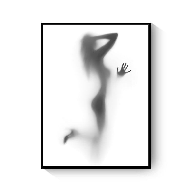 Black And White Abstract Wall Art Canvas Painting Picture