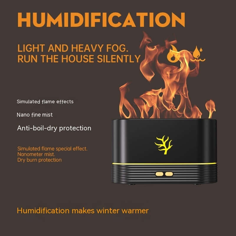 Flame Humidifier USB Smart Timing LED Electric Aroma Diffuser SimulatiOverview:


 Realistic Flame Effects: The combination of LED lights and fog produces a realistic flame effect, just like a fire burning in a fireplace.
 
 Red and bl0My StoreMy StoreFlame Humidifier USB Smart Timing LED Electric Aroma Diffuser Simulation Fire Night Lamp Home Decor