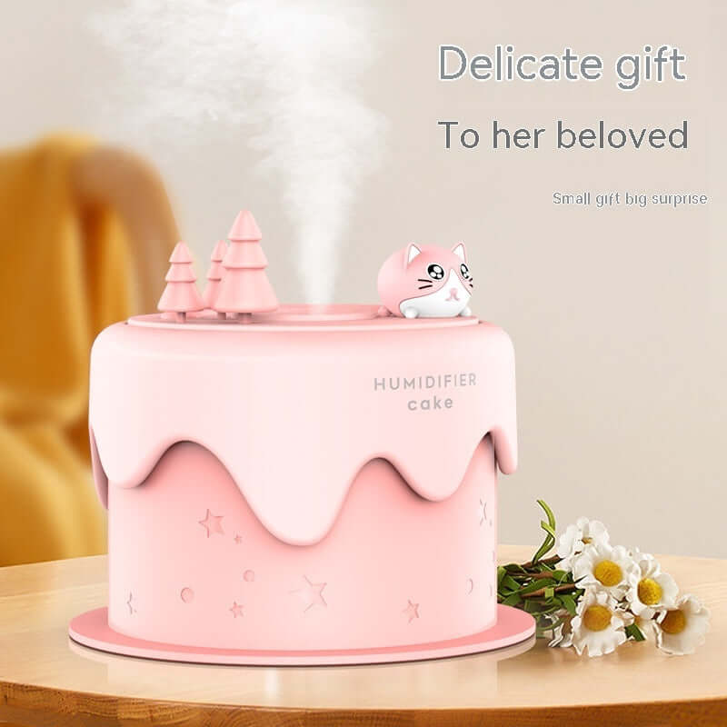 Cake Mini Humidifier Household Silent DesktopProduct information:
 
 Power type: USB
 
 Color: white-usb plug-in type, pink-usb plug-in type, white and green-usb plug-in type, white-battery type, pink-battery t0My StoreMy StoreCake Mini Humidifier Household Silent Desktop