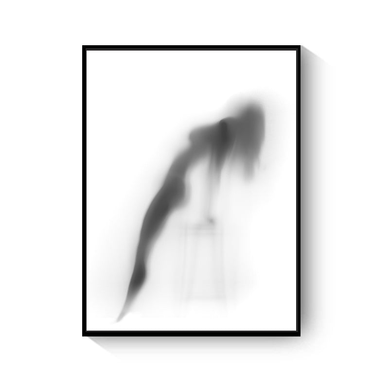 Black And White Abstract Wall Art Canvas Painting Picture