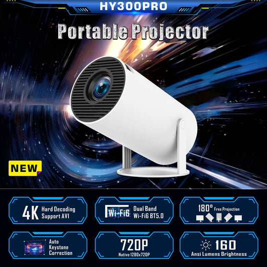 HY300 Pro Portable Projector for Home Theatre  and Entertainment